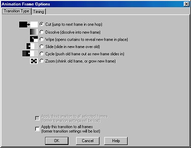 Transition Dialog box