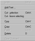 Edit menu after selection