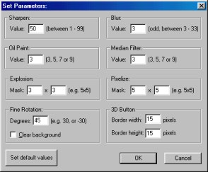 Effect parameters